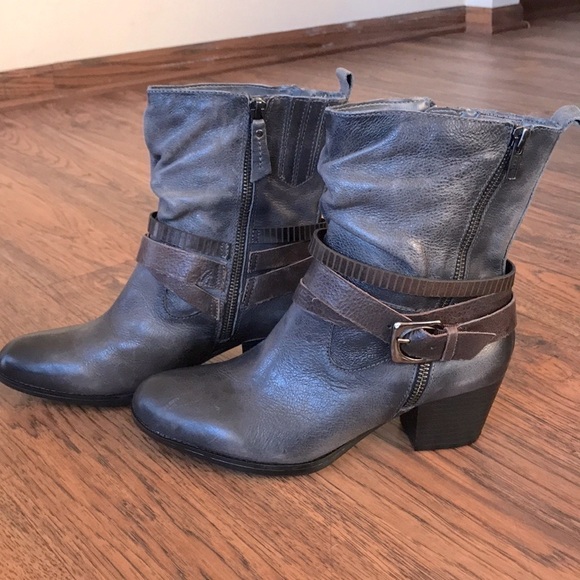Earth Spruce Dark Grey Leather Ankle Boots Size 8/8.5 - Picture 5 of 13